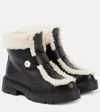 Jimmy Choo Shea Shearling-lined Leather Ankle Boots In Schwarz