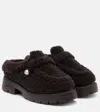 Jimmy Choo Shea Shearling Platform Mules In Blue