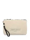 Jimmy Choo Shearling Clutch Bag In Neutral