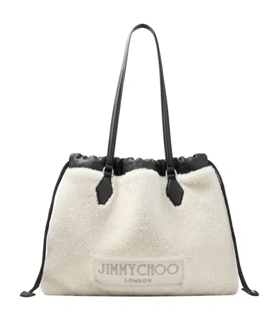 Jimmy Choo Shearling Drawstring Tote Bag