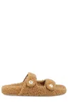 Jimmy Choo Fayence Shearling Sandal In Rattan