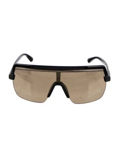 Pre-owned Jimmy Choo Shield Mirrored Sunglasses In Black