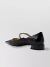 Jimmy Choo Black Ballet Flats With Crystals On Strap In Black