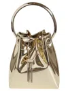 Jimmy Choo Shiny Mirror-effect Bon Bon Bag With Chain Drawstring And Metal Handle