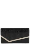 Jimmy Choo Snake-print Leather Clutch With Gold Accents