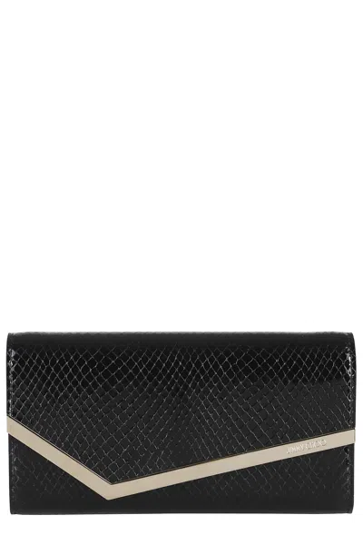 JIMMY CHOO SHINY SNAJE PRINTED LEATHER