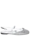 Jimmy Choo Glitter Pointed Toe Sandals With Embellished Detail In Silver