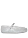 Jimmy Choo Clear Jelly Ballerina Flats With Crystal Embellishment