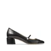 Jimmy Choo 'elisa 45' Black Pumps With Pearl Detail In Black
