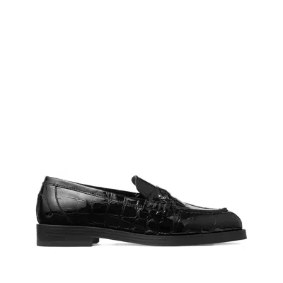 Jimmy Choo Ivy Crocodile-embossed Loafers In Multi