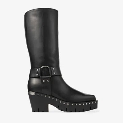 Jimmy Choo Studded Strap Boots In Black