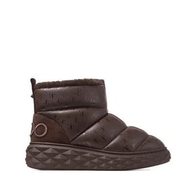 Jimmy Choo Xan Calfskin-shearling Snow Boots In Brown
