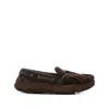 Jimmy Choo Manon Suede Shearling-lined Loafers In Brown