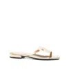 Jimmy Choo Dina Metallic Leather Slides In Gold