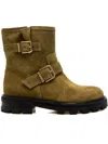Jimmy Choo Buckle Detail Mid-calf Boots In Green