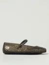 Jimmy Choo Crystal Embellished Cut-out Square Toe Ballerina Shoes In Black