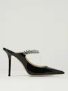 Jimmy Choo Crystal Strap Embellished Mules With 10cm Heel In Black