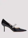 Jimmy Choo Bing 65mm Crystal-embellished Patent-leather Pumps In Black