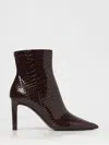 Jimmy Choo Croc-embossed Leather Ankle Boots With Pointed Toe In Brown