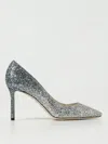 Jimmy Choo Romy Spring Onion Effect High Heels In Silber