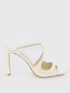 Jimmy Choo Beaded Square-headed High-heeled Sandals In White
