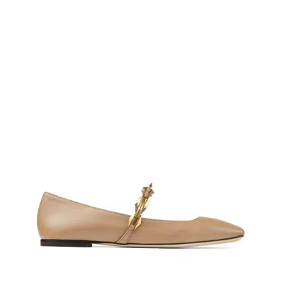Jimmy Choo Pearl-detail Ballerina Shoes In Neutrals