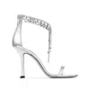 Jimmy Choo 'verity' Metallic Sandals With High Stiletto Heel In Silver