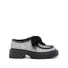 Jimmy Choo Marlow Glittered Velvet Bow Loafers In Silver