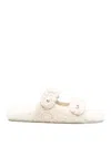 Jimmy Choo Fayence Shearling Sandals In White