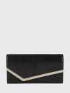 Jimmy Choo Snake-print Leather Clutch With Gold Accents In Black