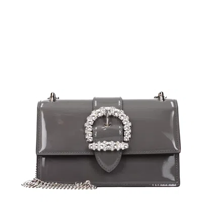 Jimmy Choo Shoulder Bags Cheri Woman Painting Grey/grey Storm In Gray