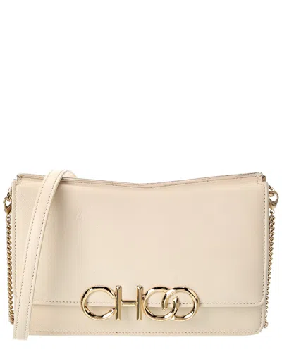 Pre-owned Jimmy Choo Sidney Leather Crossbody (authentic ) In White