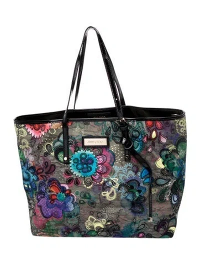Pre-owned Jimmy Choo Signature Tote In Gray