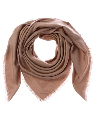 Jimmy Choo Silk & Wool-blend Scarf In Brown