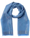 Jimmy Choo Silk-blend Scarf In Blue