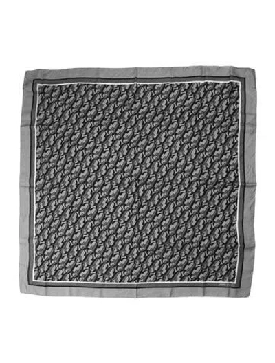 Pre-owned Jimmy Choo Silk Printed Scarf In Gray