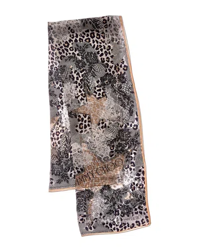 Jimmy Choo Silk Scarf In Multi
