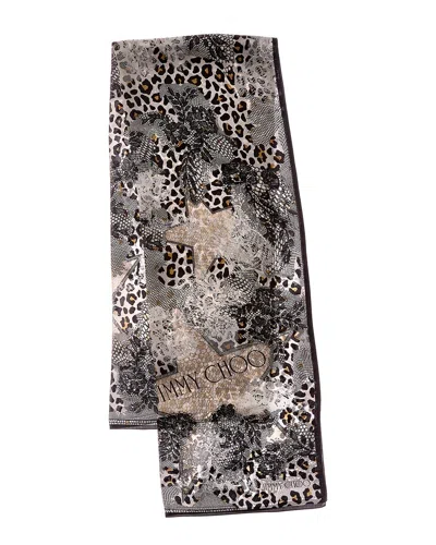 Jimmy Choo Silk Scarf In Animal Print