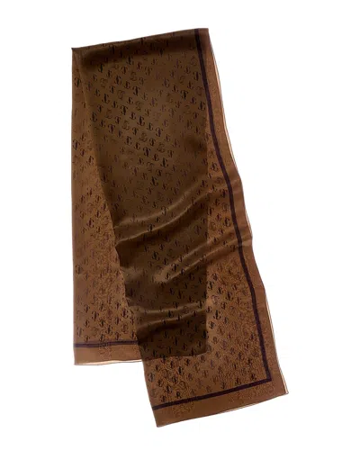 Jimmy Choo Silk Scarf In Brown