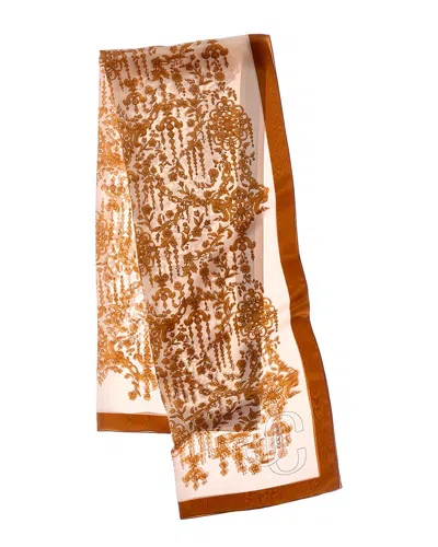 Jimmy Choo Silk Scarf In Brown