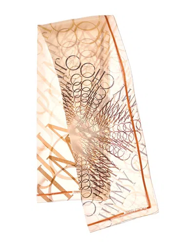 Jimmy Choo Silk Scarf In Neutral