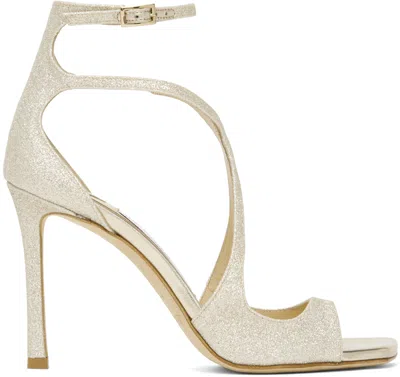 Jimmy Choo Silver Azia 95 Sandals In Platinum Ice