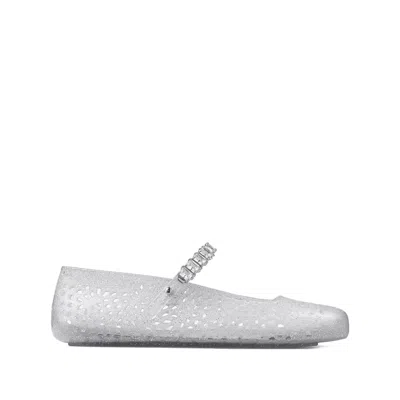JIMMY CHOO SILVER BALLET FLATS