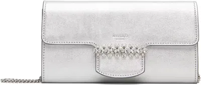 Jimmy Choo Silver Bing Wallet Chain Bag