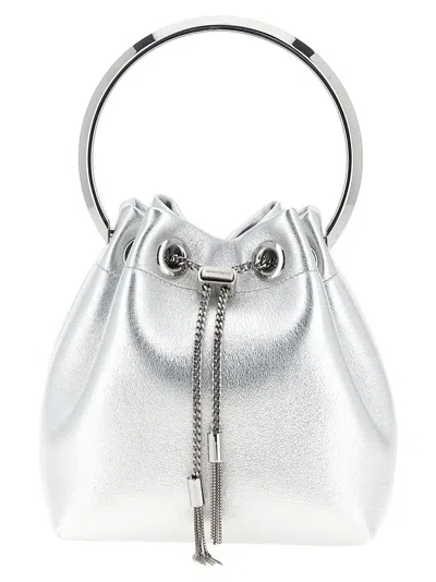 Jimmy Choo Silver Bon Bon Bucket Bag