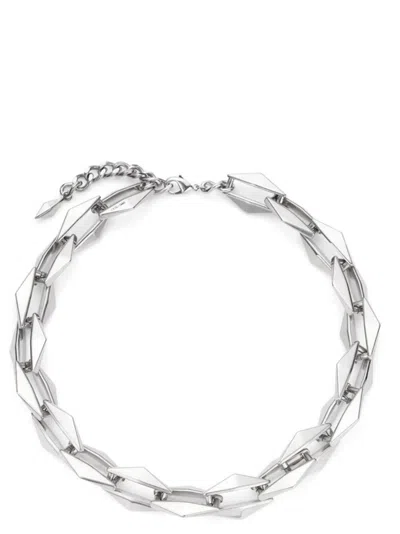 JIMMY CHOO SILVER DIAMOND CHAIN NECKLACE