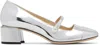 Jimmy Choo Silver Elisa 45 Heels In Silver