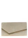 Jimmy Choo Emmie Glittered Leather Clutch In Silver