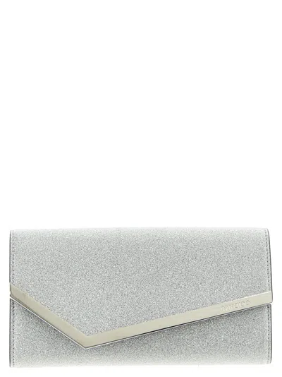 JIMMY CHOO SILVER EMMIE CLUTCH