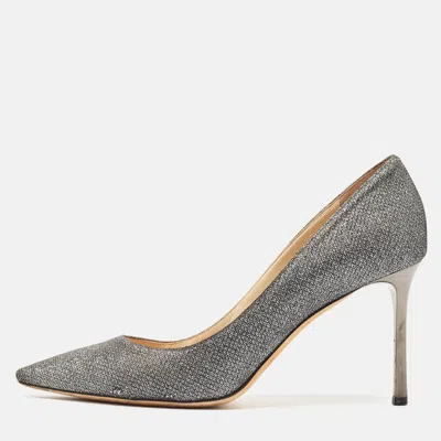 Pre-owned Jimmy Choo Silver Glitter Romy Pumps Size 39